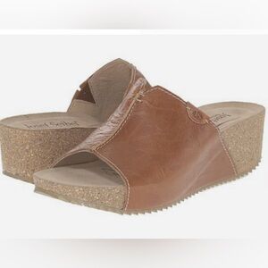 Josef Seibel Tan Leather Wedge‎ Sandals Size 8.5